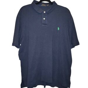 Polo Ralph Lauren Polo Shirt Mens XXL Navy Blue Green Pony Excellent